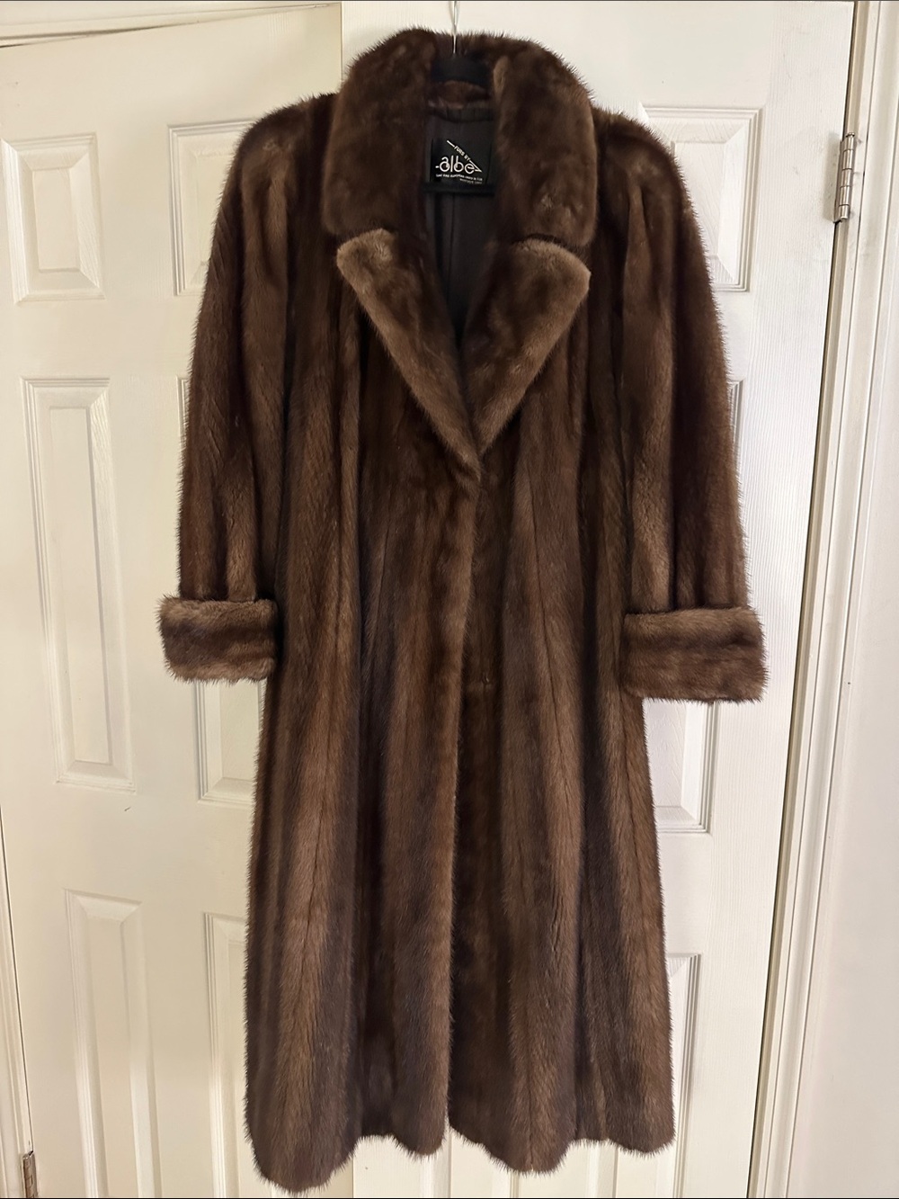 Alba Women's Full-Length Brown Mink Fur Coat
